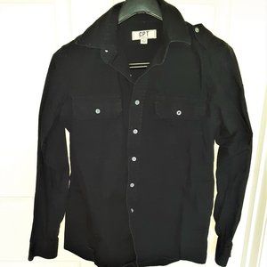 CPT Men's Black Cotton Long Sleeve Shirt Small